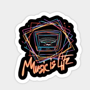 "Neon VU Meter Graffiti Art Print" - Music Life Lover Song Sticker